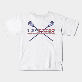 Lacrosse USA American Flag Kids T-Shirt